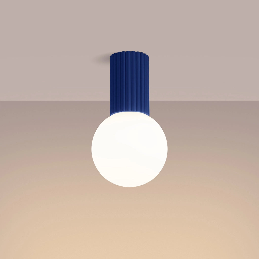 Spot soffitto SFERA Pure Lume blu vetro bianco IP44 G9