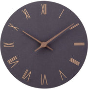 Orologio a muro in MDF, Stile Moderno 30cm con Quadrante in Cristallo, Batteria, Facile da Leggere per Camera, Casa, Cucina, Camera da Letto, Ufficio, Scuola (Nero + Numeri Romani)