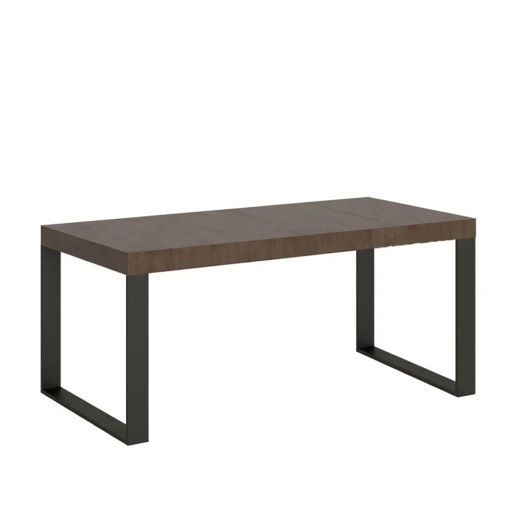 Tavolo allungabile 90/246x90 cm Tecno Premium colore noce gambe antracite