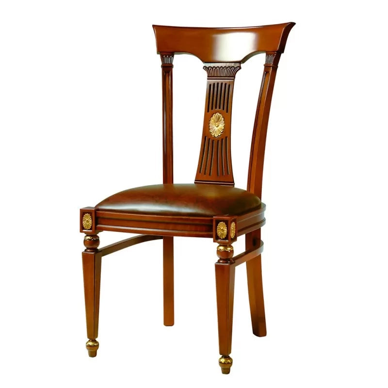 Sedia classica legno massello imbottita elite foglia oro - Mobili 2G