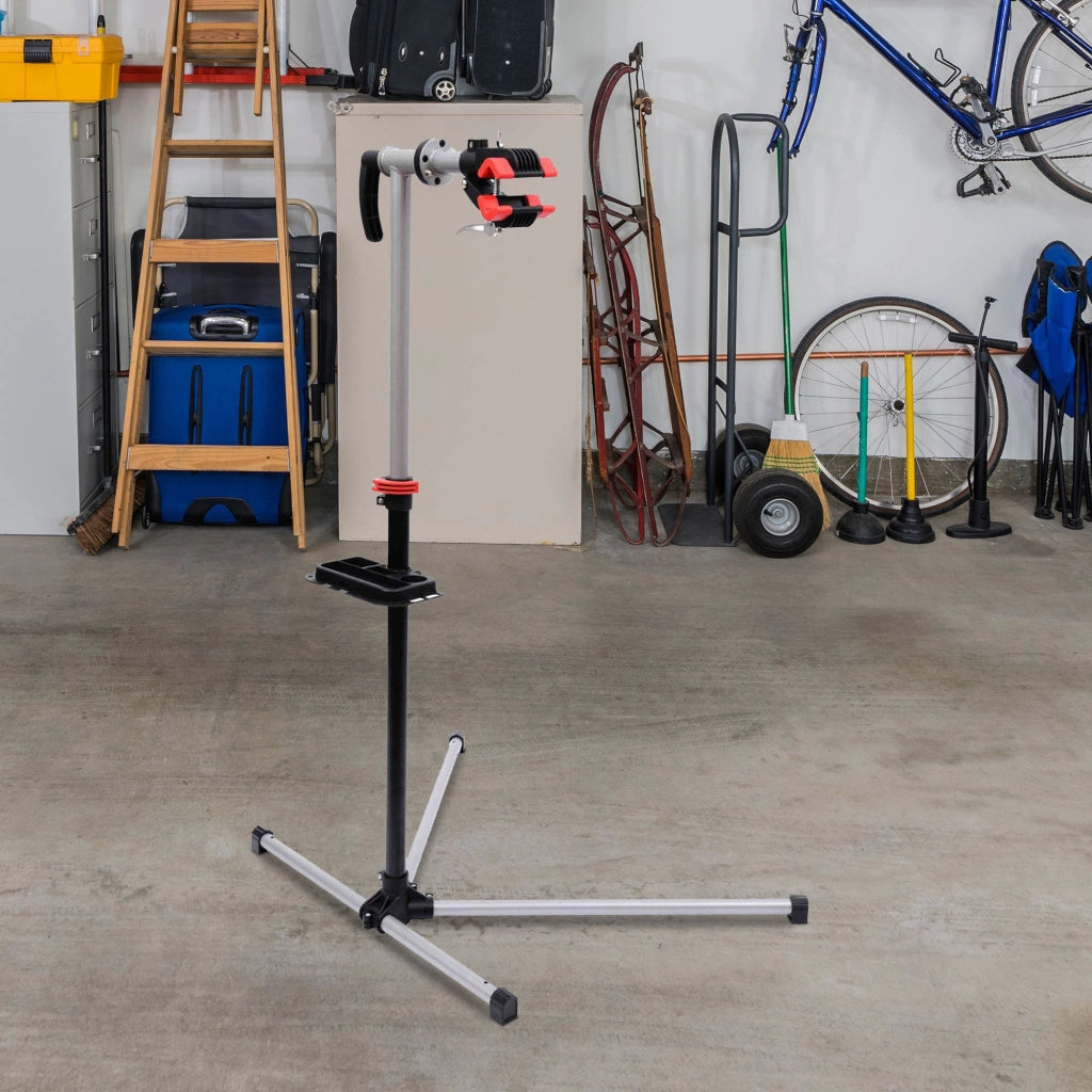 Cavalletto per Bicicletta Aggiustabile Girevole ¨C zephmum ¨C Nero 100x66x180 cm