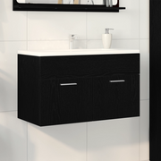 Mobile Lavabo Bagno  Rovere Nero 80x38,5x46 cm Legno Ingegnerizzato