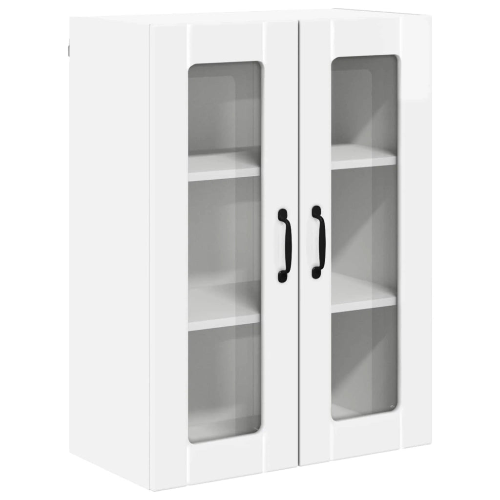 Mobile da cucina moderno e funzionale con vani a ribalta 60 x 31 x 80 cm realizzato in legno composito bianco lucido 02_0054106
