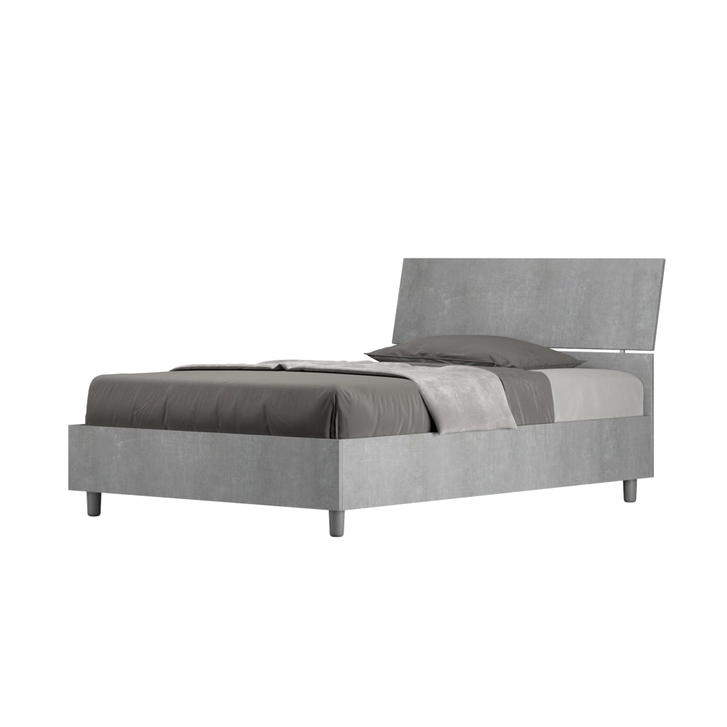 Letto una piazza e mezza con rete 120x200 testata inclinata noce Demas