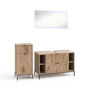 Vicco Set di mobili da bagno Quercia vichinga 3 parti