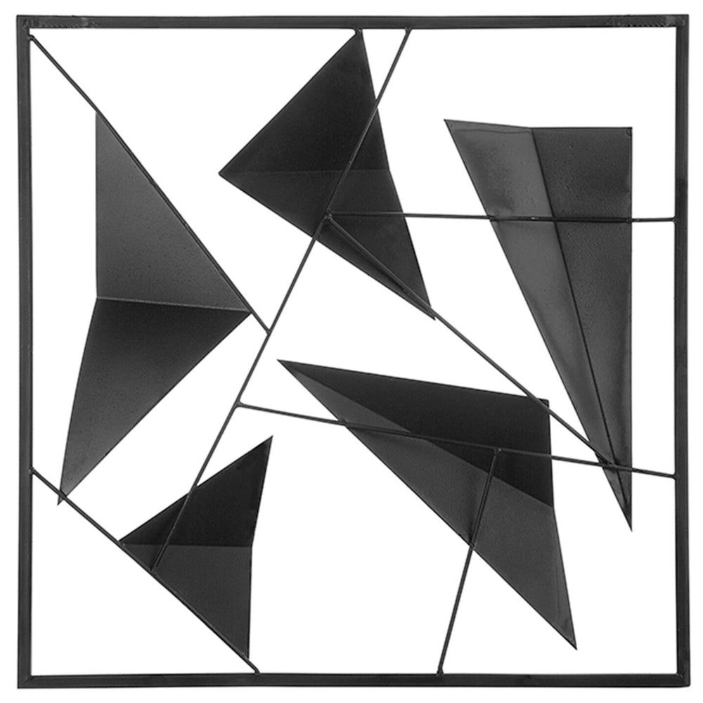 Decorazione da parete 3D geometrica in metallo blu e dorato in metallo moderno stile costiero