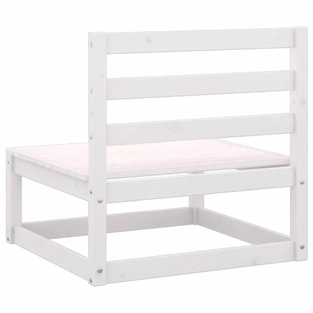 Salotto da Giardino-Set Divani da Giardino2 pz Cuscini Bianchi Massello di Pino 793312