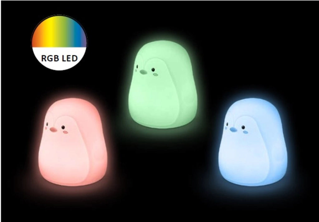 Lampada notte bimbi pinguino silicone RGB LED 0,4W Rabalux