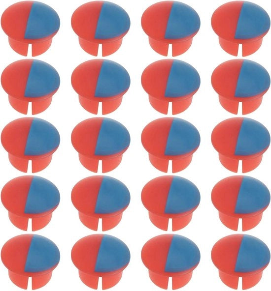 Indicatore di acqua per rubinetteria - 20 pezzi - Rosso e blu - Cucina e Bagno - Lavello - Stile moderno - Adatto per diverse misure - Accessorio di montaggio - Rosso & Blu