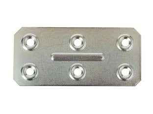 PIASTRA DI GIUNZIONE RETTANGOLARE 6 FORI- - mm.86x40 spessore mm.1 - 100 pezzi