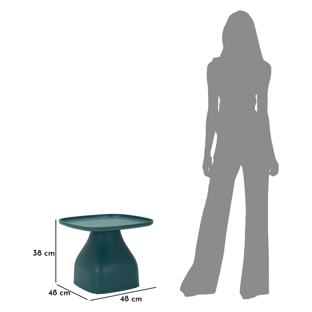 Midelt, Tavolino da Salotto Adatto per Indoor/outdoor Angoli Arrotondati, 48x48x38h cm blu
