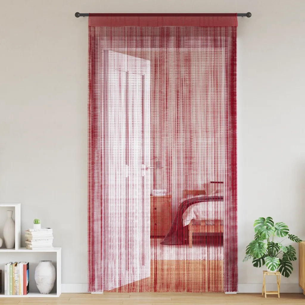 2 Pz Tende a Fili 100x250 cm Rosso Borgogna 132408