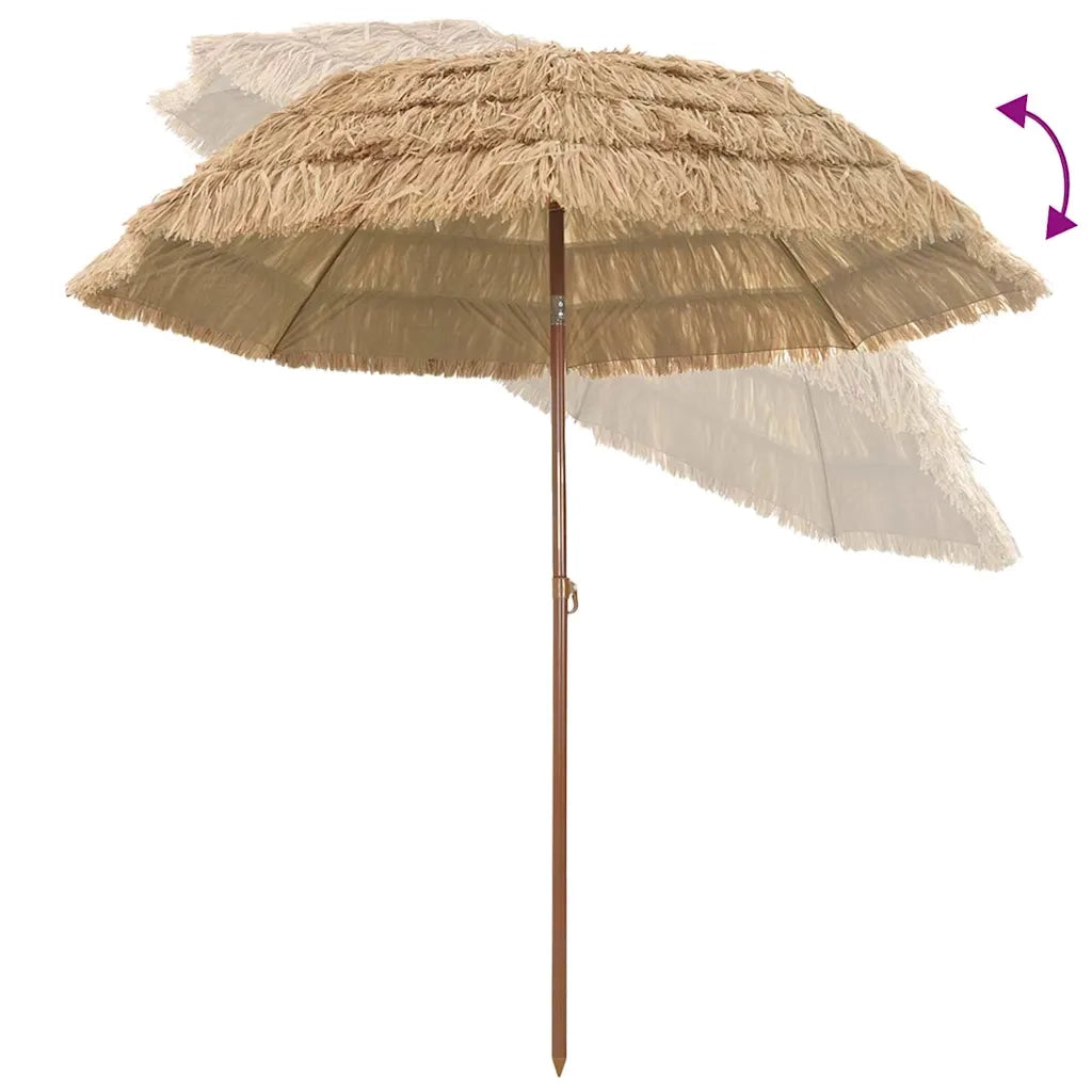 vidaXL Ombrellone da Spiaggia Marrone Ø 206 x 209.5 cm Acciaio
