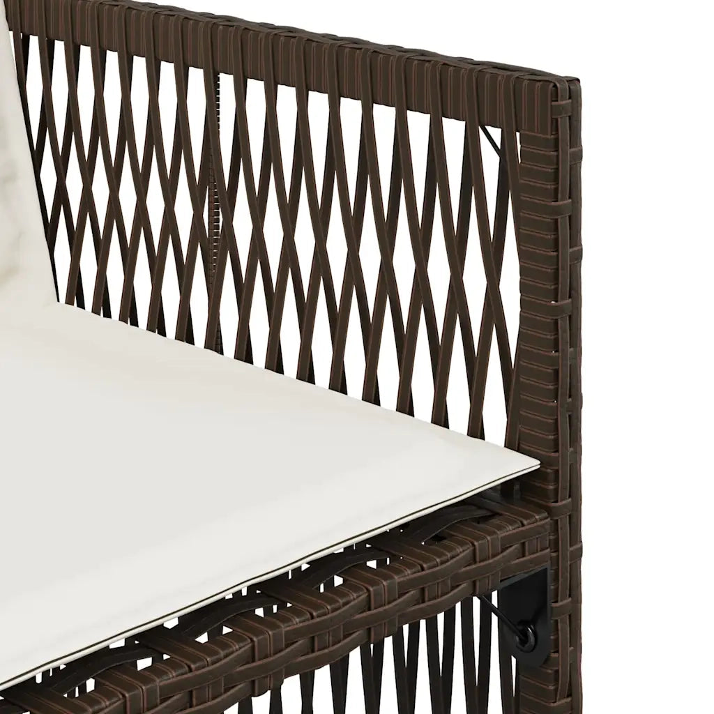 Sedie da Giardino con Cuscini 4 pz | Sedie da Esterno Marroni in Polyrattan
