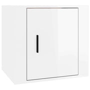 Comodino | Armadio da Notte | Mobiletto da notte Bianco Lucido 50x39x47 cm