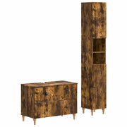 Set di Armadi da Bagno da 2 Pezzi ALKMAAR Rovere Fumo 3417509