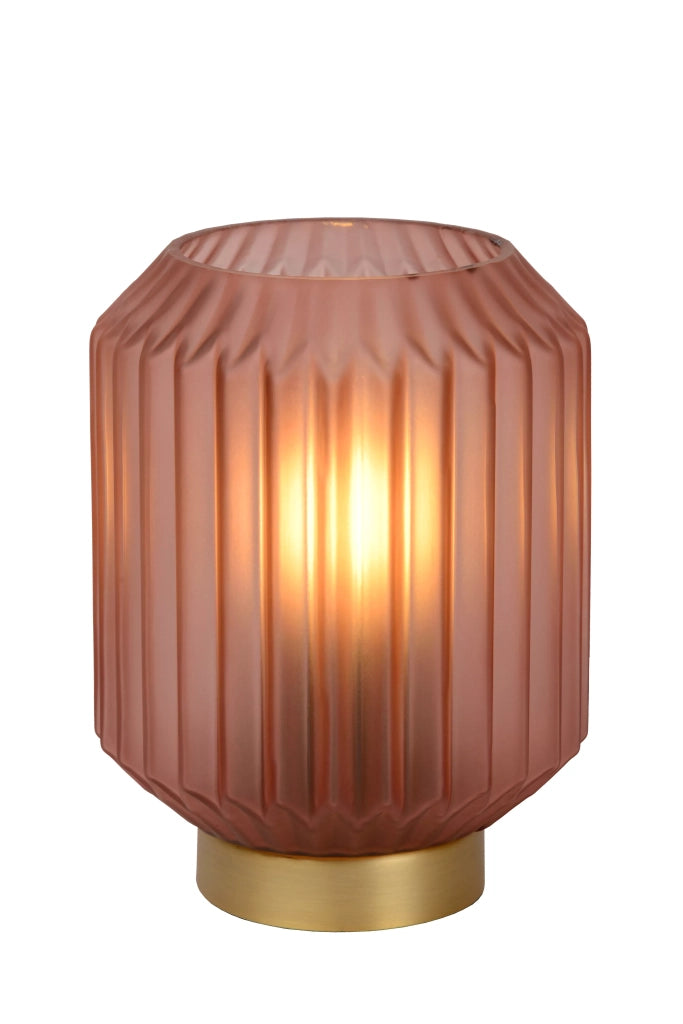 Lampada da tavolo in vetro rosa oro E14 Sueno Lucide
