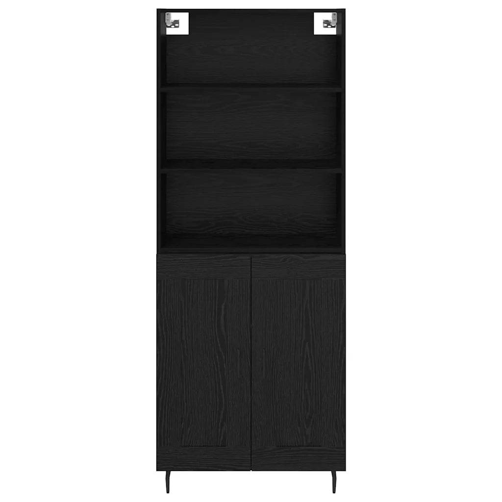 Credenza-Buffet-Armadio da cucina Rovere Nero 69,5 x 34 x 180 cm 821282