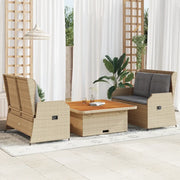 Set Divani da Giardino 3 pz con Cuscini in Polyrattan Beige 3262744