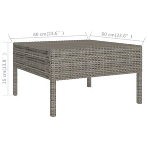 Set Divani da Giardino 11 pz con Cuscini in Polyrattan Grigio 3094506