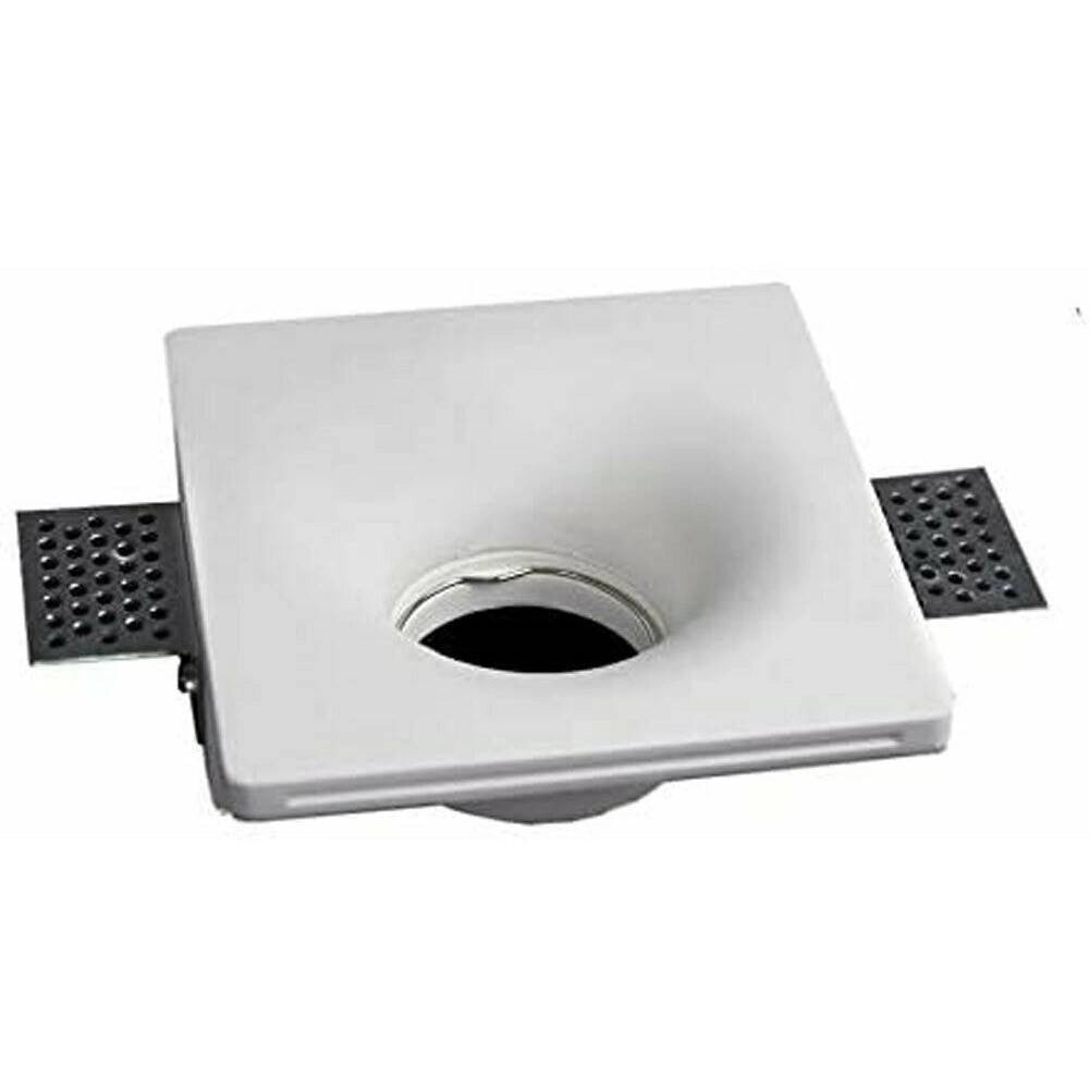 Trade Shop - Portafaretto Incasso Gesso Scomparsa Quadrato Cono 125x125 Supporto Faretti Gs05 -