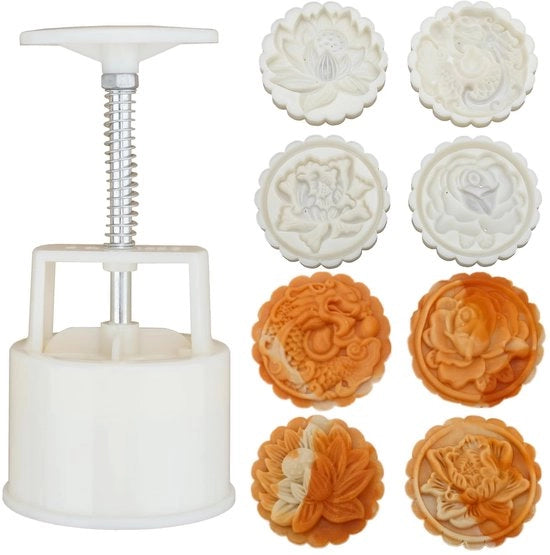 Set di stampi per torte a forma di torta, con 4 punteruoli di spessore regolabile per la cottura di torte, torte fatte in casa, biscotti e dessert (I)