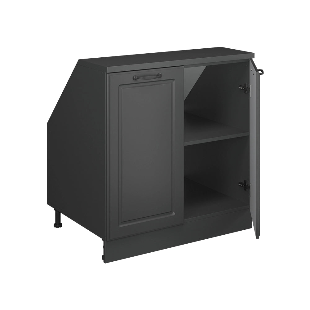 Mobile sottotetto Rion Antracite rustico/Antracite 80 x 83.8 cm con 2 porte, carcassa 60 cm profondità Vicco