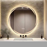 Specchio per bagno a LED - 500 mm - Montaggio a muro - Specchio illuminato per trucco - Anti-condensazione - a foglia di quercia - Regolabile la luminosità