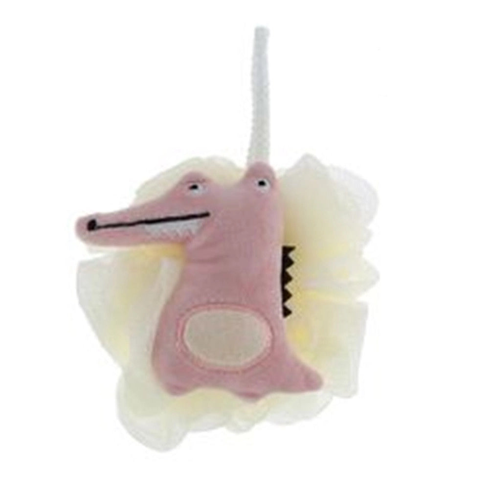 Trade Shop - Spugna Retina Per Doccia Bagno Spugnetta Esfoliante Pelle Corpo Con Animale Peluche 87248 -