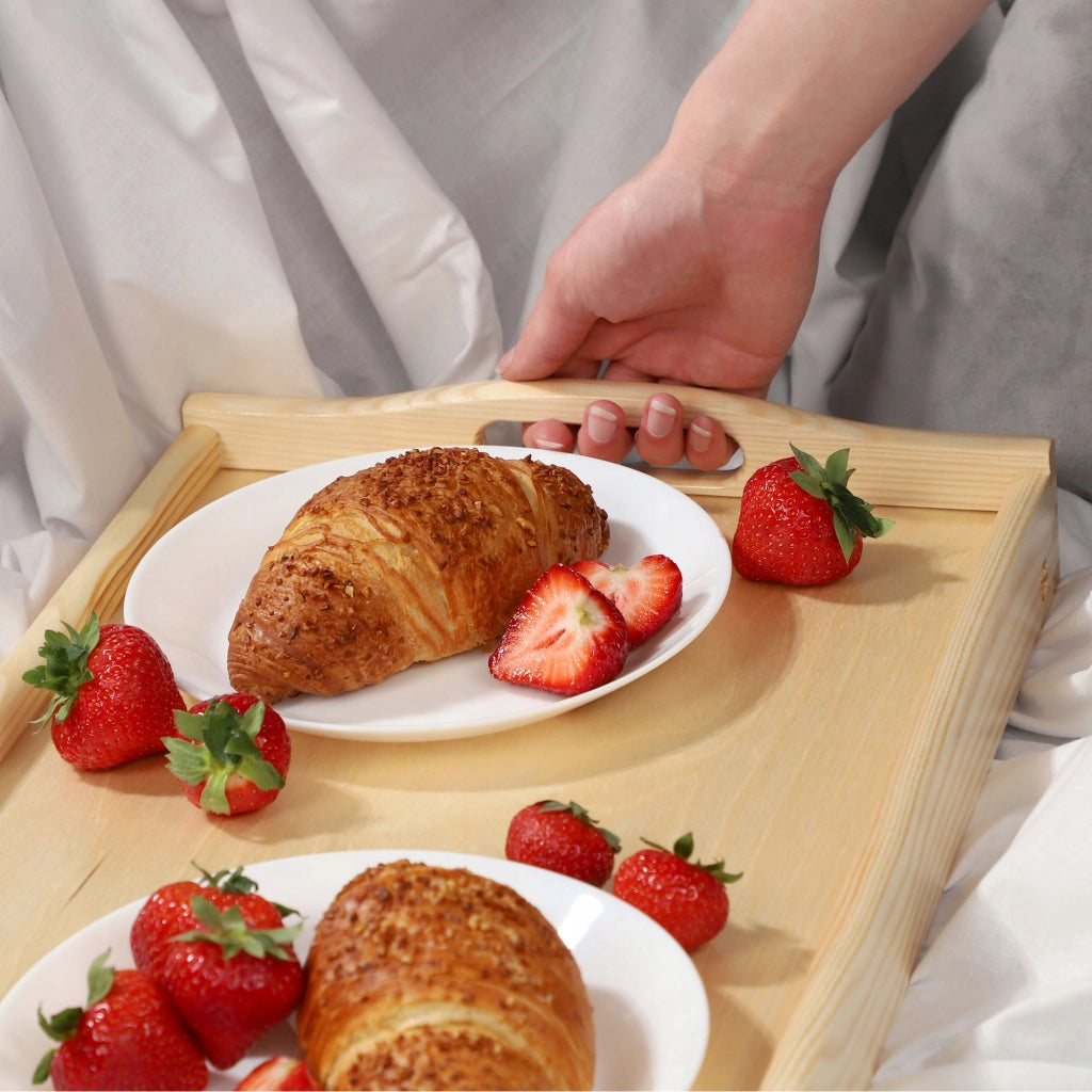 Tavolino da colazione pieghevole in legno KADAX per laptop da letto, vassoio regalo