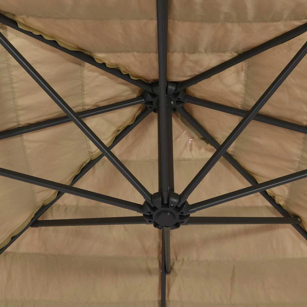 Ombrellone da giardino quadrato con meccanismo a manovella 324 x 324 x 247 cm poliestere marrone 02_0056404