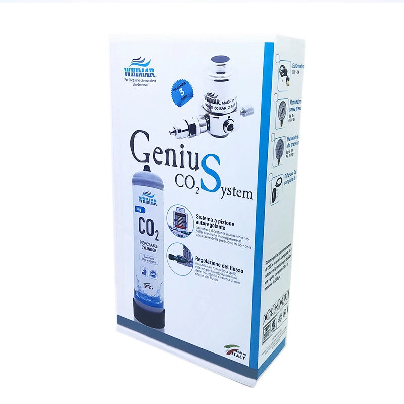 Whimar Genius CO2 System 600gr versione Complete Plus con diffusore, manometri ed elettrovalvola
