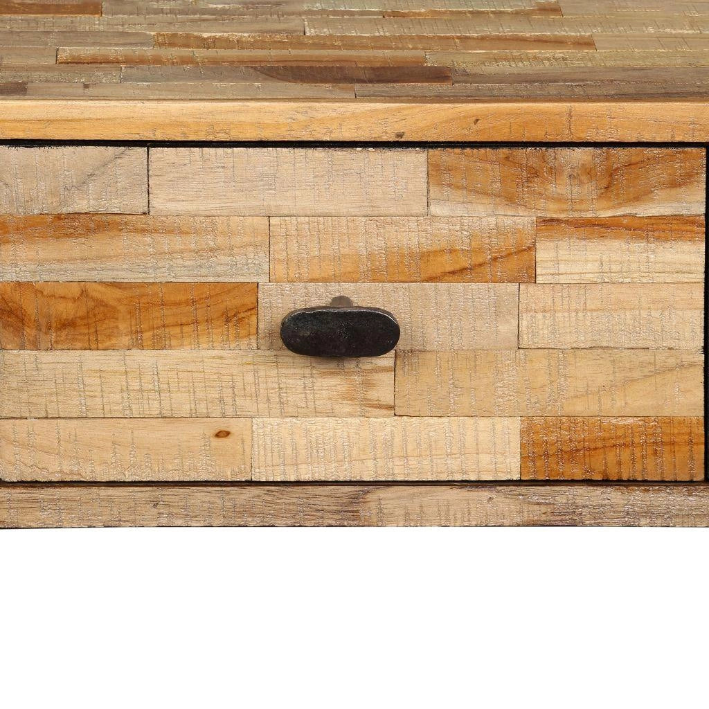 Consolle portaoggetti in teak massiccio di recupero 120 x 30 x 76 cm marrone 4402037