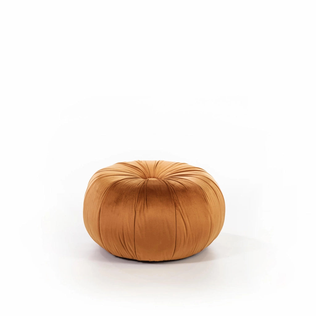 Kaia - Pouf in velluto arancione