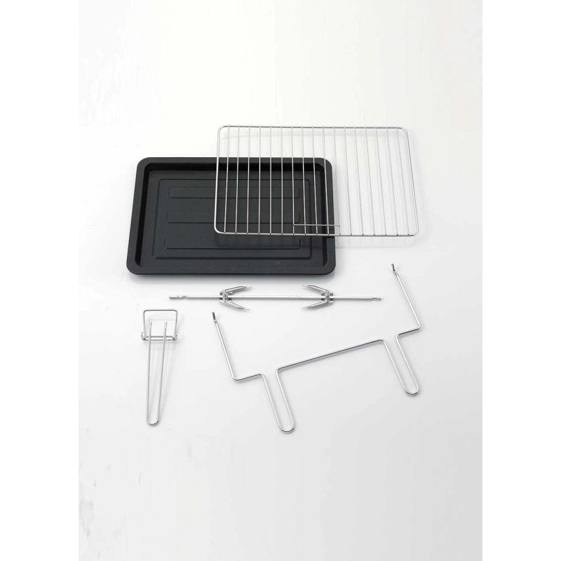 Forno elettrico ventilato con girarrosto 45L - Doppio vetro - Max 230° - 1800W - Acciaio Inox