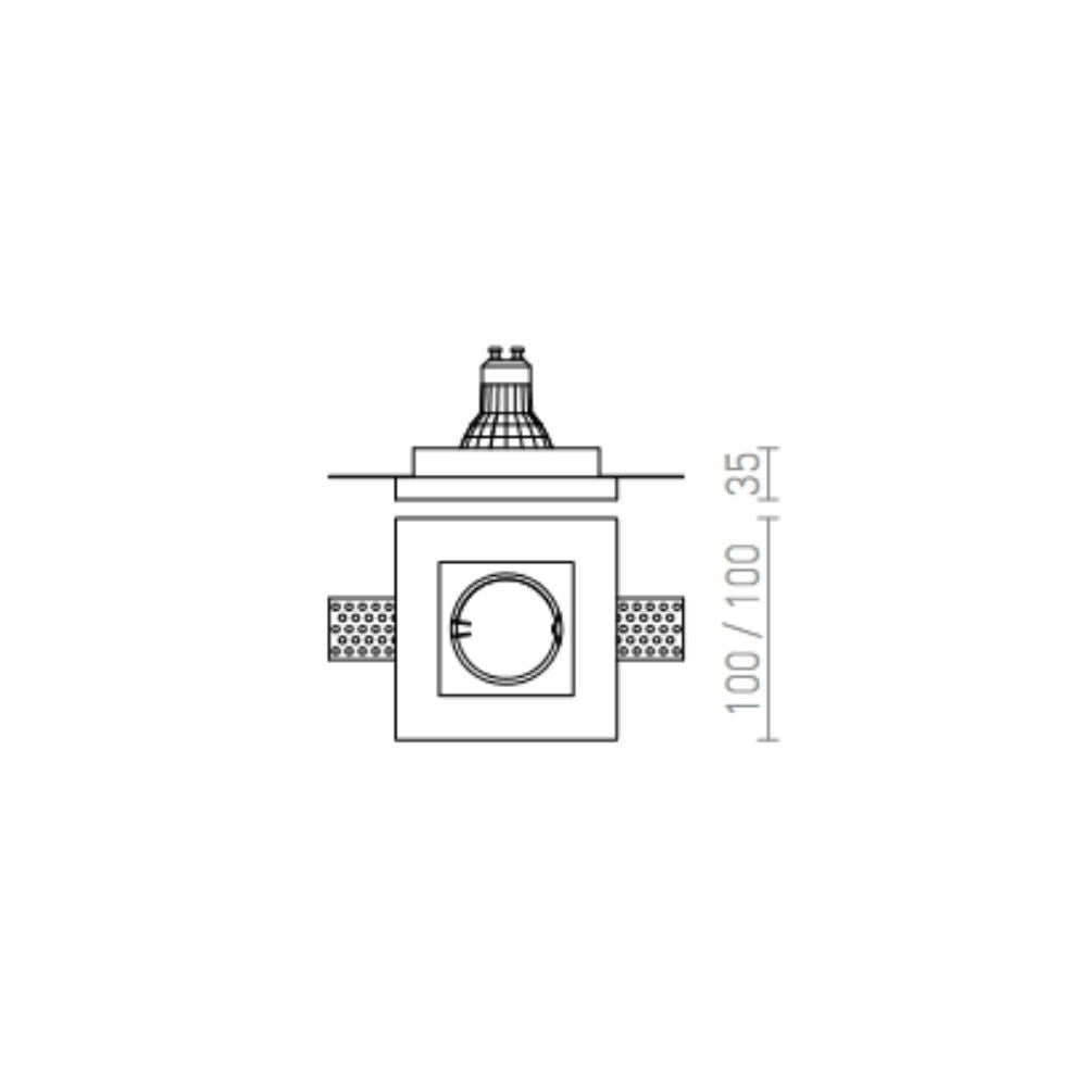 DANDY SQ da incasso gesso 230V GU10 35W