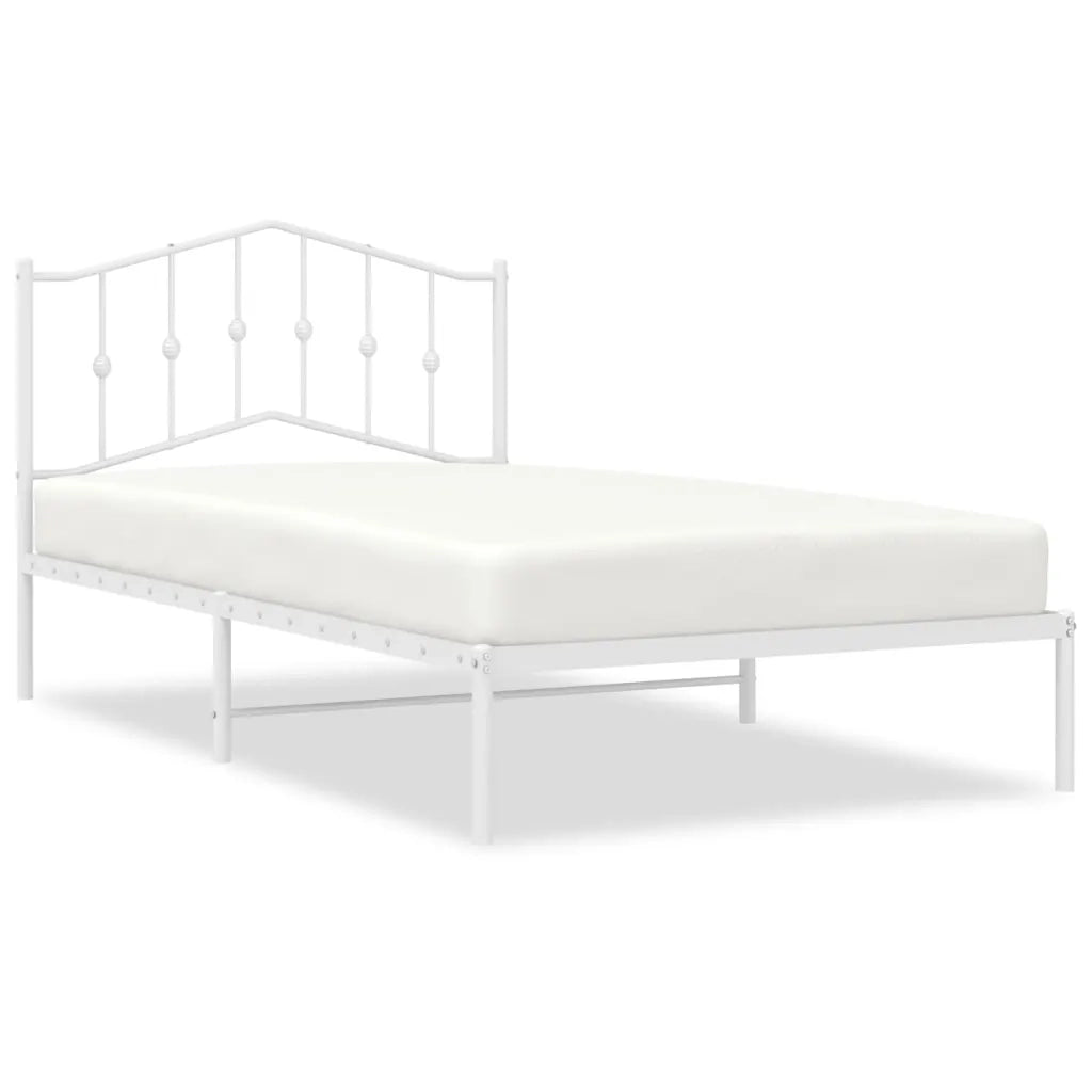 Giroletto con Testiera Metallo Bianco 107x203 cm 373834