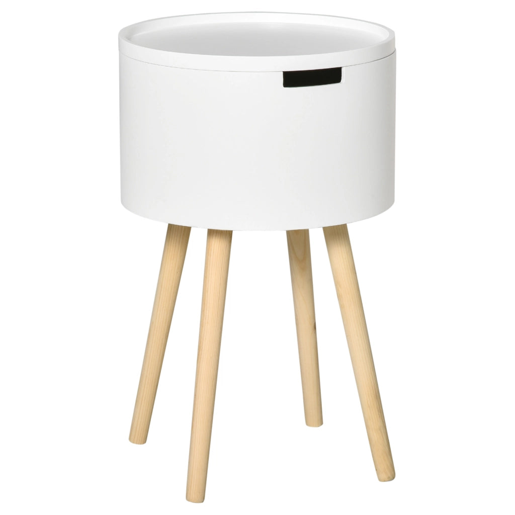 Tavolino da salotto moderno con ripiano estraibile ¨C zephmum ¨C ?38x63 cm bianco