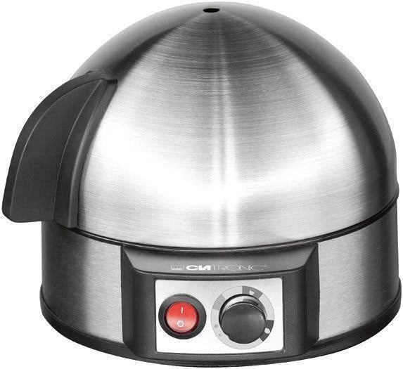 Clatronic EK 3321 7 uovo/uova 400 W Nero, Acciaio inossidabile
