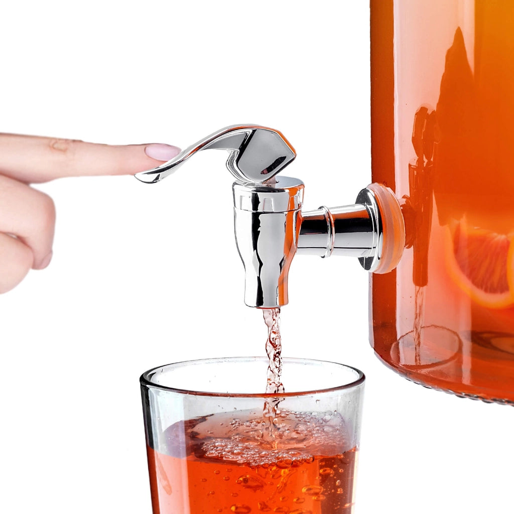 Brocca KADAX con rubinetto da 5,6 litri in vetro per limonata, bevande e acqua.