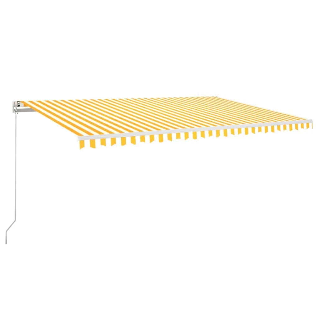 Tenda da Sole Retrattile Automatica 500x300cm Giallo e Bianco 3068948
