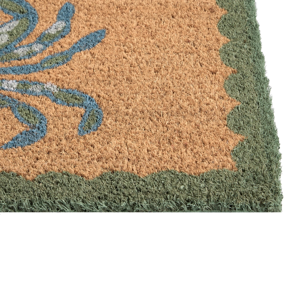 Zerbino naturale in cocco con fondo antiscivolo 40 x 60 cm decorazione stampa granchio tappetino di benvenuto antiscivolo