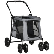 Carrello per Cani con Cuscini ¨C zephmum ¨C Grigio 102x62x105 cm