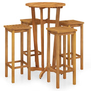 Set da Bar da Giardino 5 pz | Set Salotto da Giardino in Legno Massello di Acacia