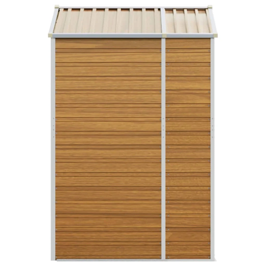 Casetta da giardino cabina ripostiglio casetta da esterno robusta casetta per attrezzi colore chiaro 191 x 130 x 198 cm acciaio zincato marrone 02_0022288