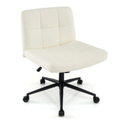 Sedia da ufficio seduta a U 70 x 70 x 79-87 cm altezza regolabile con rotelle design moderno in similpelle beige 20_0011084