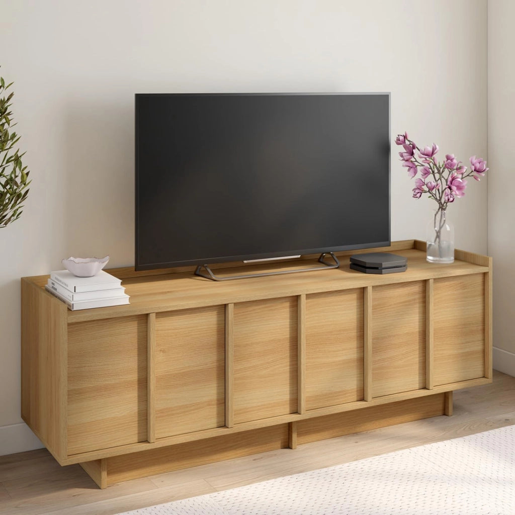 140 cm ROSIE Porta TV a 3 ante dal design minimalista in faggio