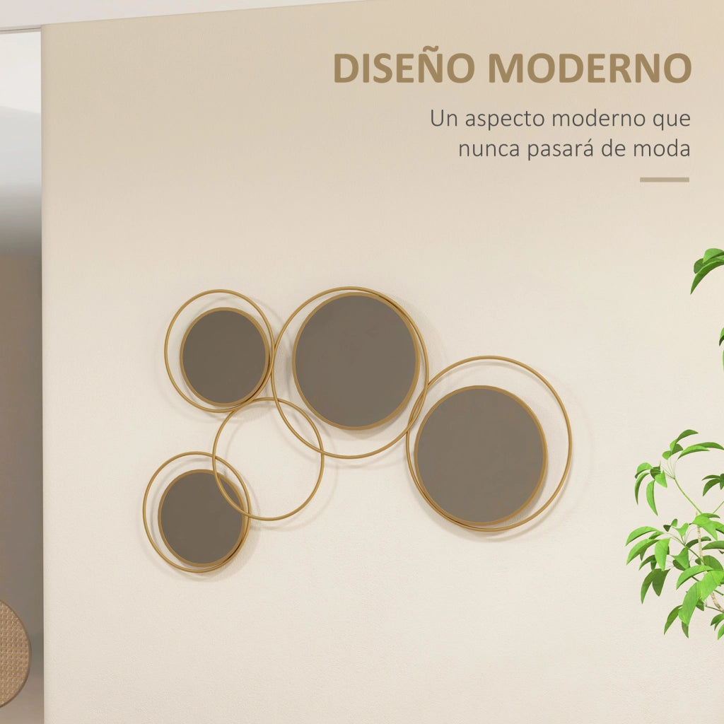 Specchio Decorativo Parete 3D ¨C Zephmum ¨C Dorato 110x68 cm