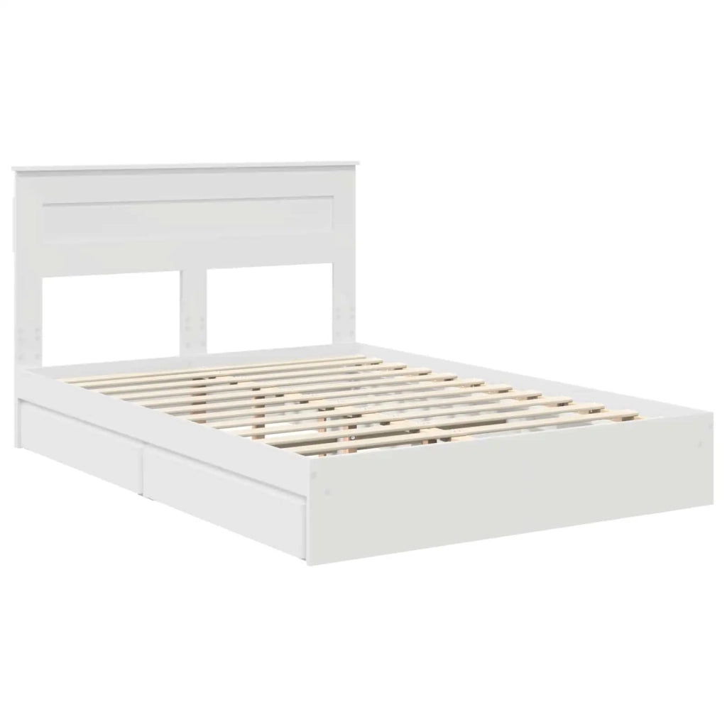 Letto con Contenitore Bianco 160 x 200 cm Legno multistrato