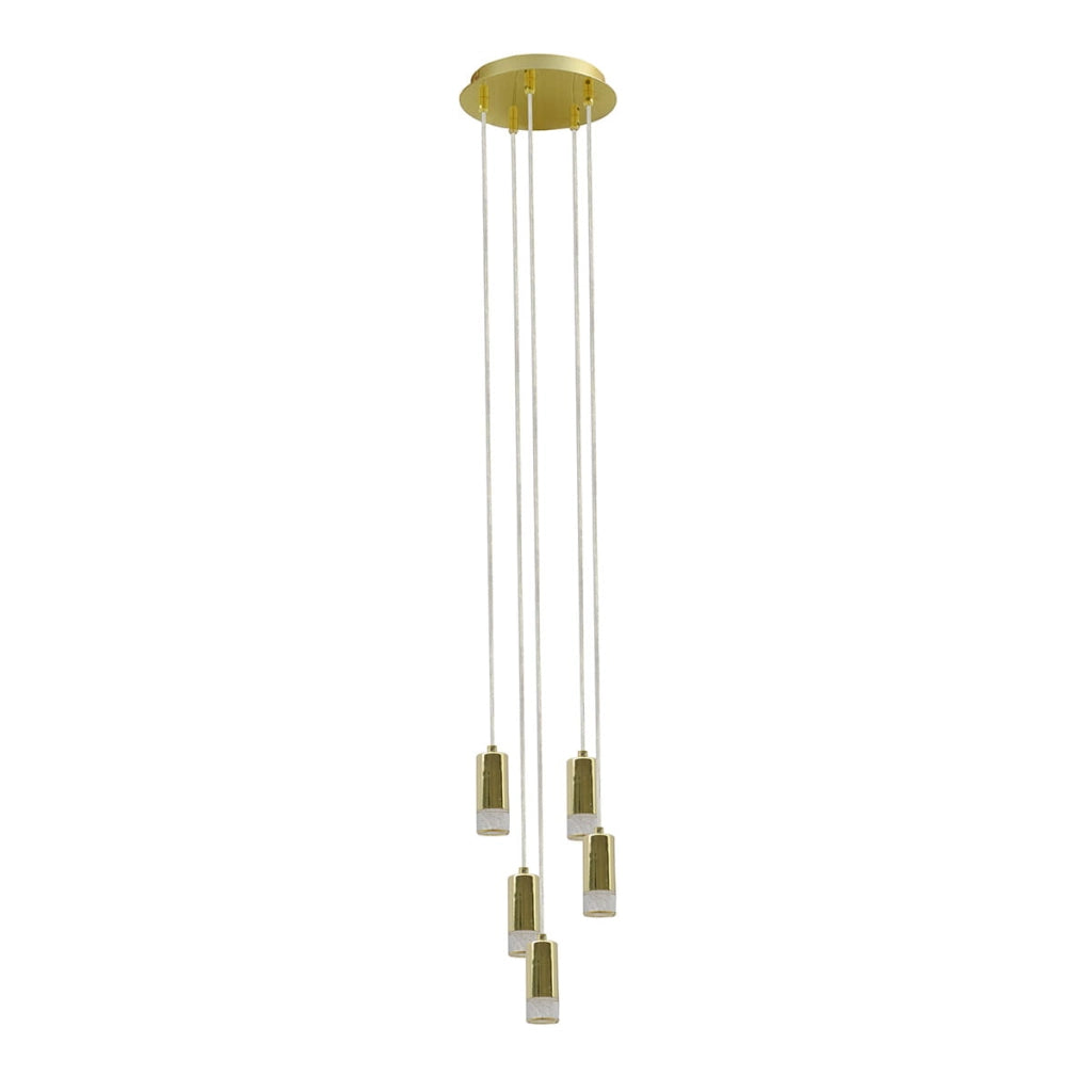 Lampadario LED Italux Mentin 5 luci 3000K oro 120cm